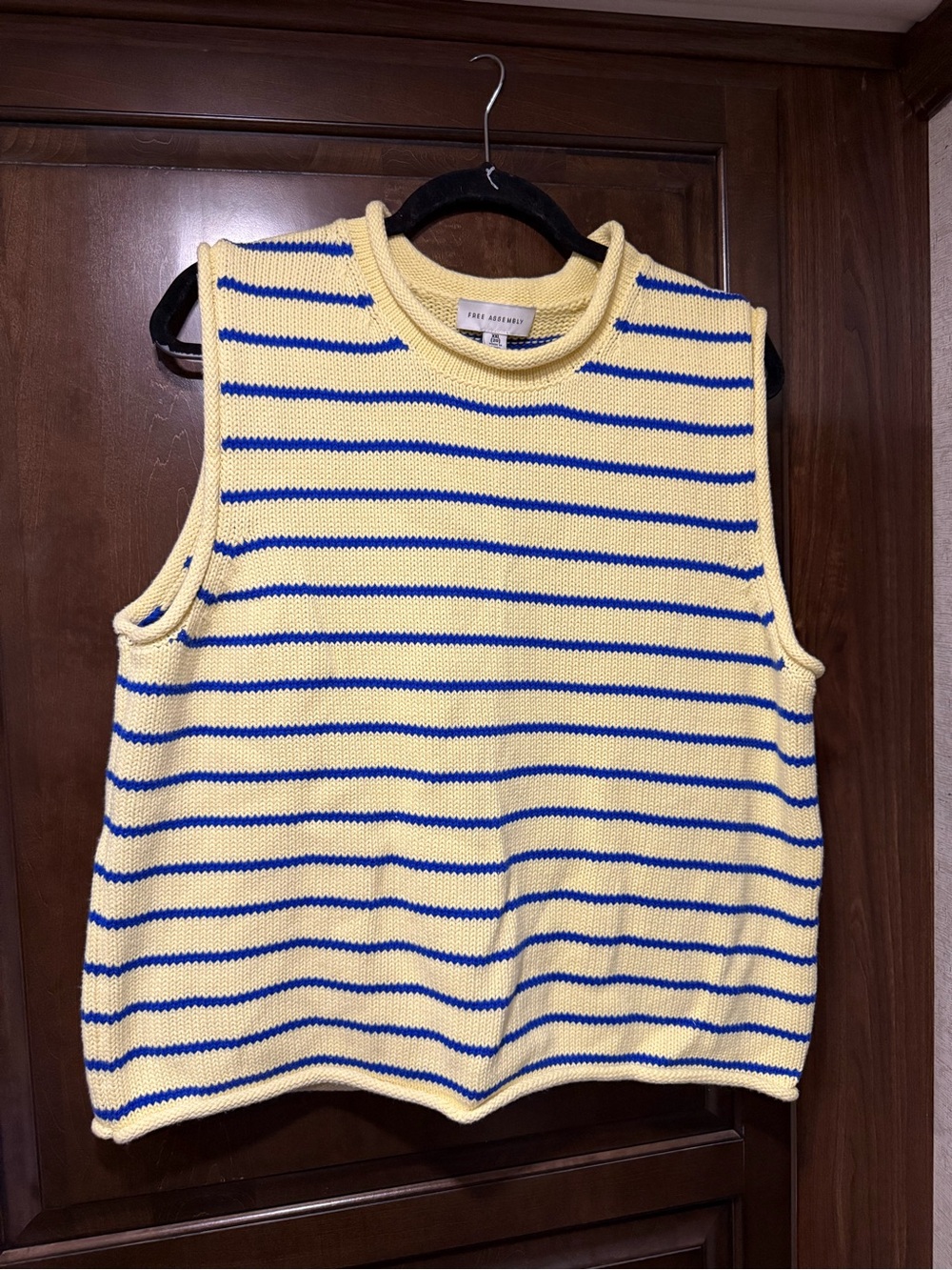 Women’s Yellow & Blue Striped Knit Tank Top